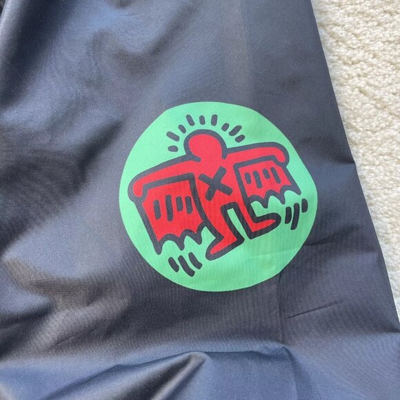 [L] KEITH HARING x MEMBERS ONLY Pyramid Heart Dance Artwork Bomber Jacket Black - Picture 9 of 10